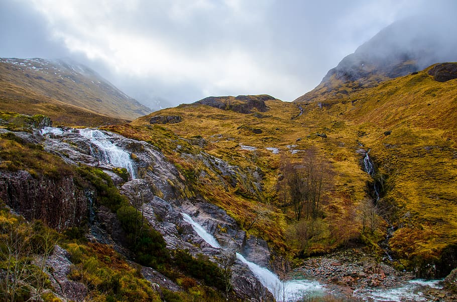 Clear Rivers Flowing from Mountains, adventure, daylight, environment HD wallpaper