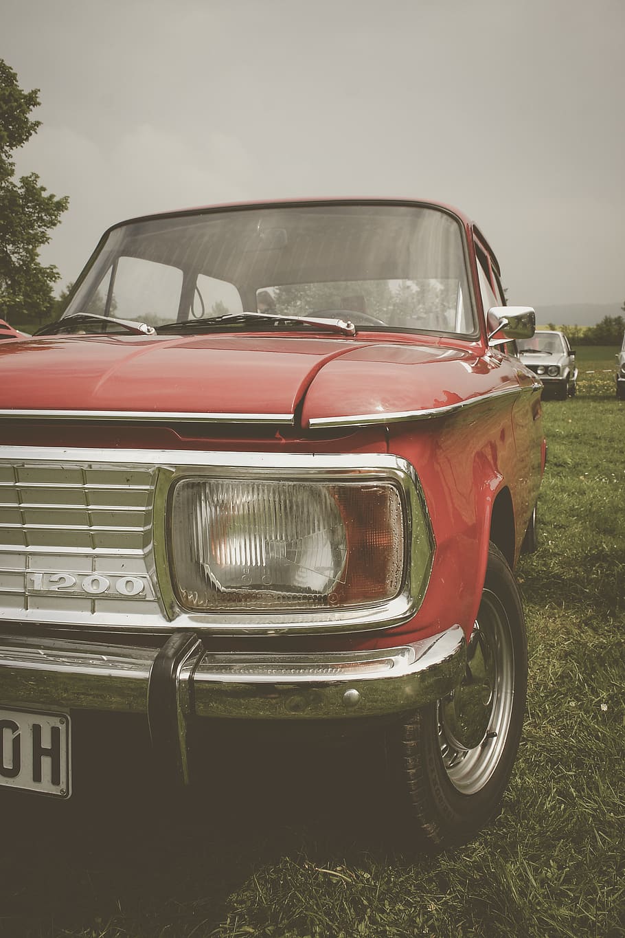 red vehicle, windshield, transportation, automobile, car, sports car HD wallpaper