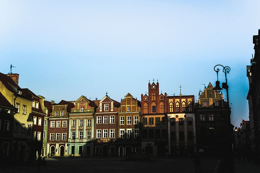 poland, poznań, street, oldcity, evening, shadow, shadows, HD wallpaper