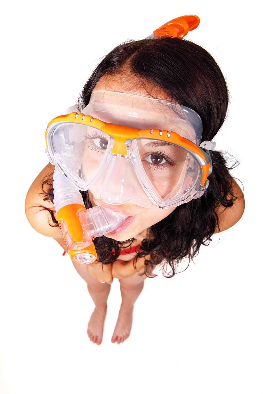 Woman Wearing Diving Goggles, dive, diver, female, fun, model HD wallpaper