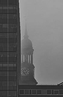 building, nature, architecture, tower, michel, hamburg, fog HD wallpaper