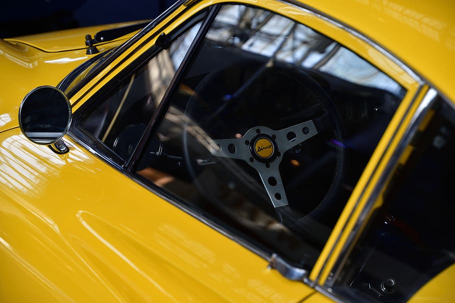 closed yellow car, mode of transportation, motor vehicle, taxi HD wallpaper