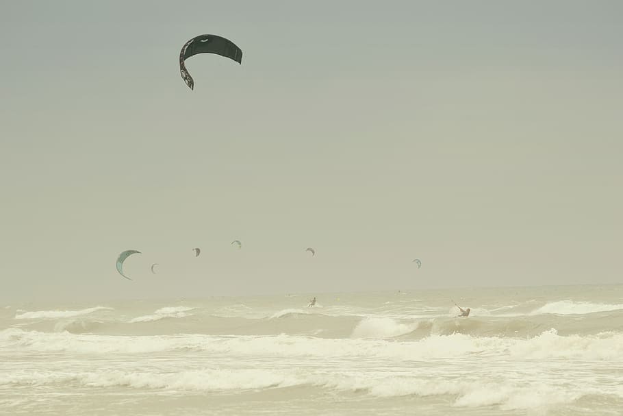 spain, oliva, extreme sports, adventure, parachute, sky, paragliding HD wallpaper