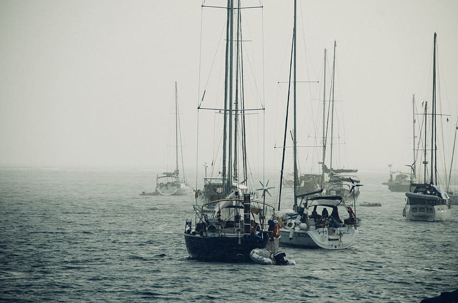 rain, ship, ocean, nautical vessel, transportation, water, mode of transportation HD wallpaper