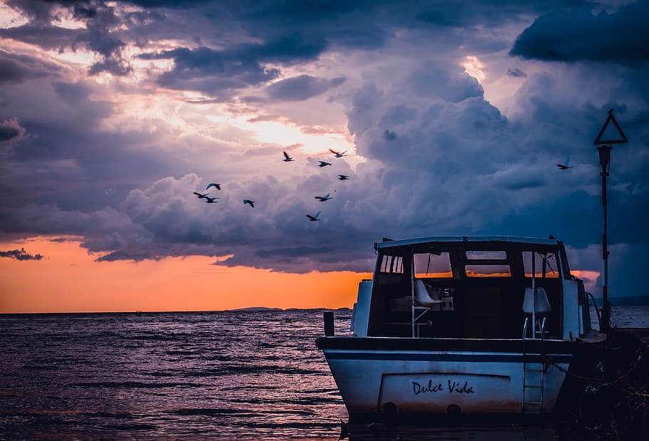 kenya, kisumu, kisumu yacht club, clouds, lake, water, sunset, HD wallpaper