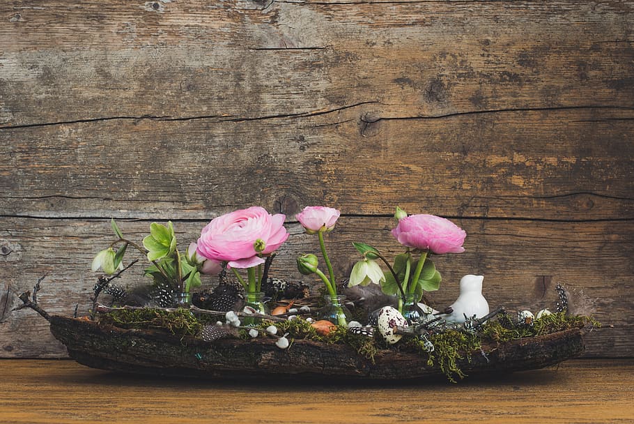decoration, spring, easter, floral, nature, color, flower, pink HD wallpaper