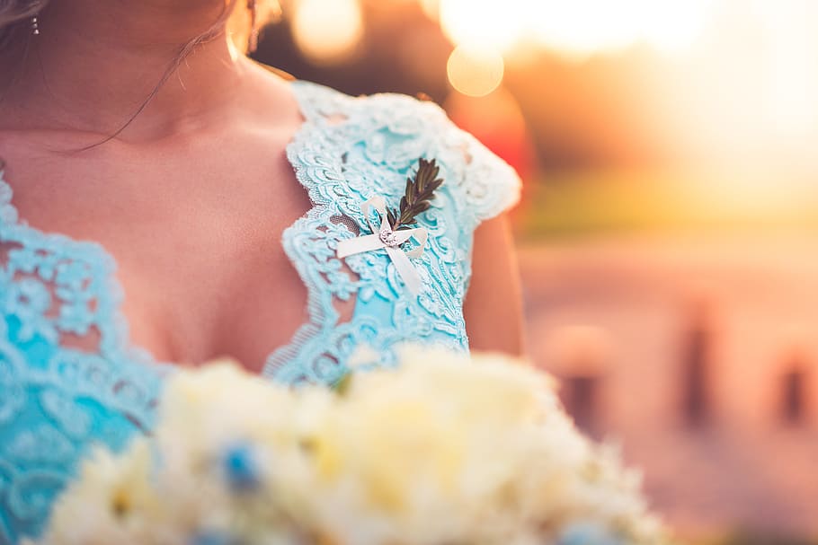 Beautiful Bridesmaid in Blue Dress, beauty, blonde, bridesmaids, HD wallpaper