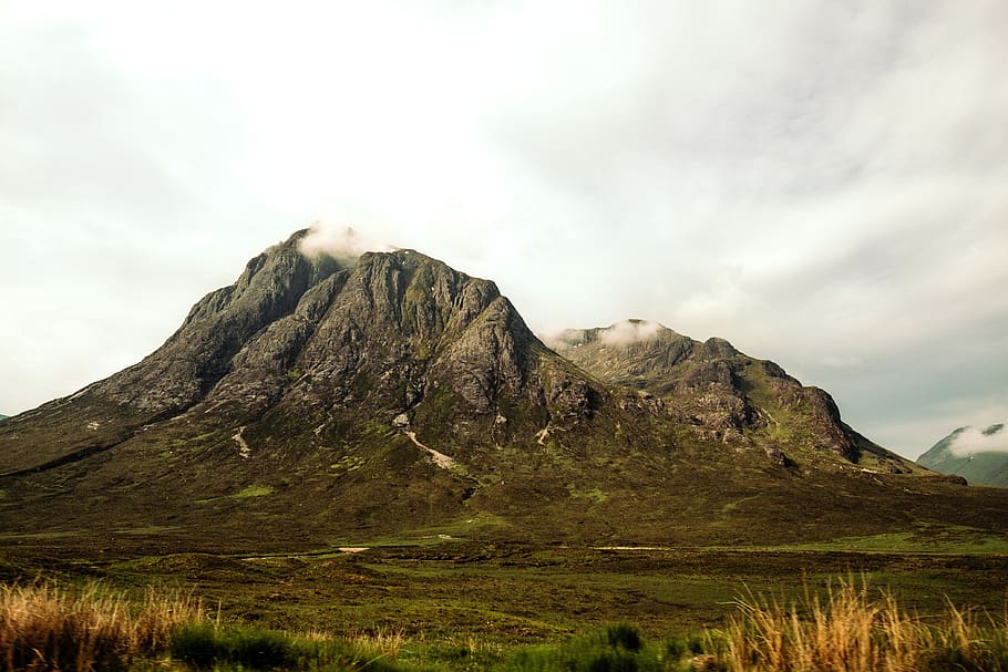 gray rock formation mountain during daytime, glencoe, landscape HD wallpaper