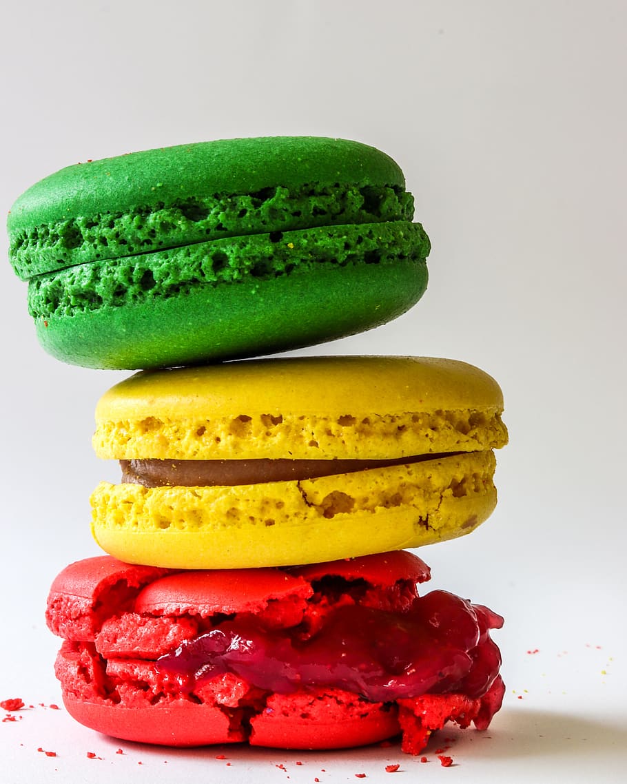 food, plant, burger, confectionery, sweets, macarones, cookie, HD wallpaper