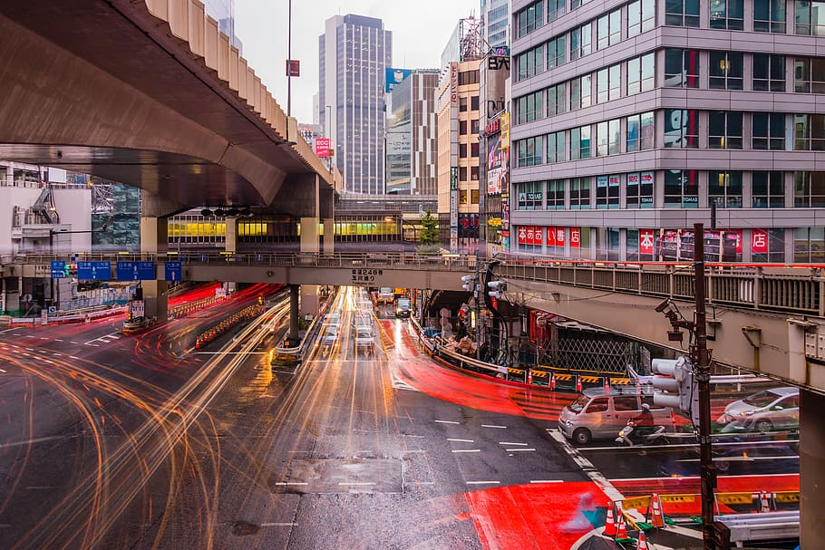 vehicles running during daytimve, road, way, intersection, metropolis HD wallpaper