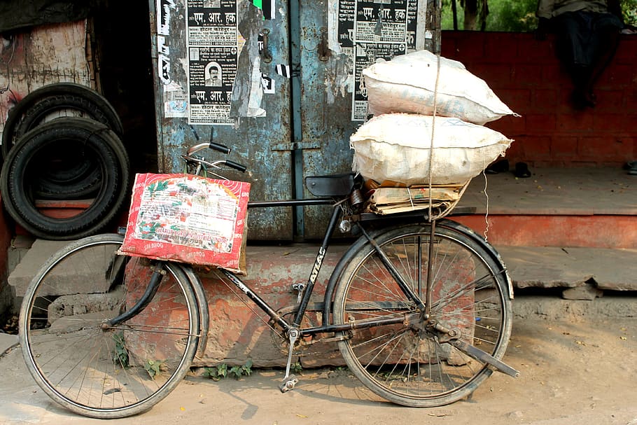 india, jaipur, bicycle, baggage, transportation, land vehicle HD wallpaper