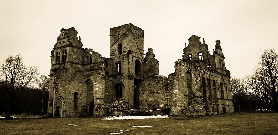 Photo of Gray Concrete Castle, ancient, arch, architecture, building HD wallpaper