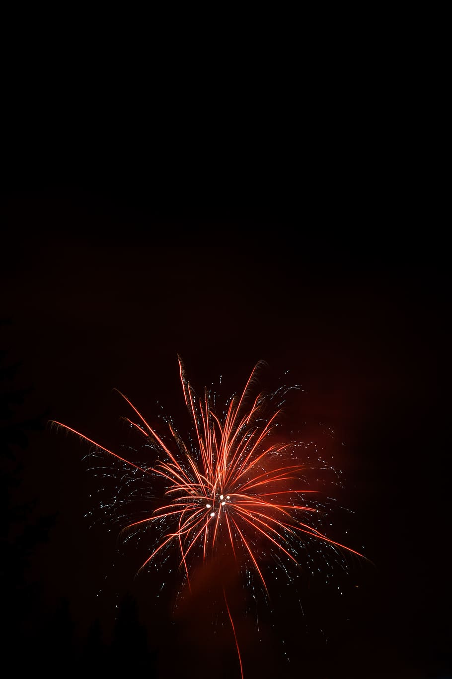 red fireworks, nature, outdoors, night, germany, riederich, night life HD wallpaper