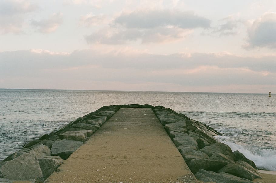 film, sky, water, sea, cloud - sky, horizon, horizon over water HD wallpaper
