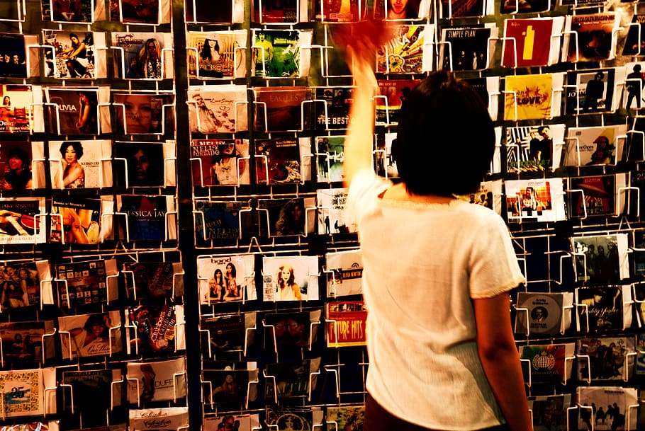 Person Wearing White Shirt Holding Vinyl Albums, commerce, disc HD wallpaper