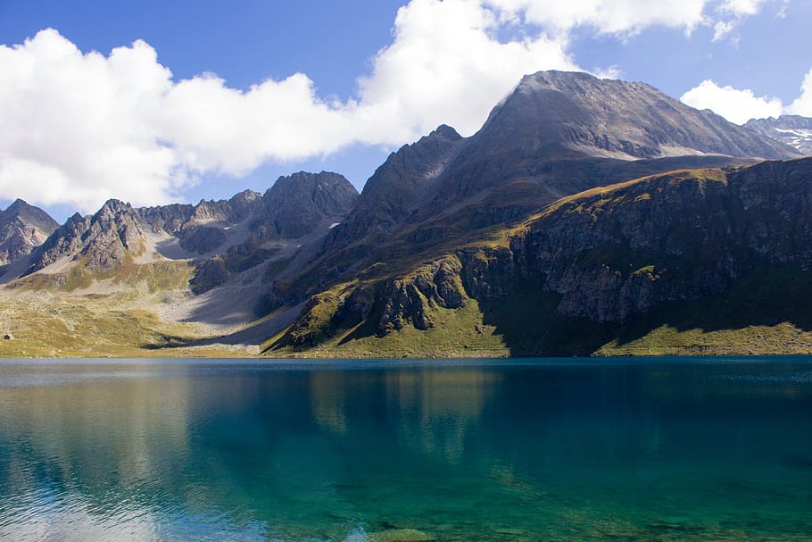 mountain, mountains, nature, alpine, landscape, lake, alps HD wallpaper