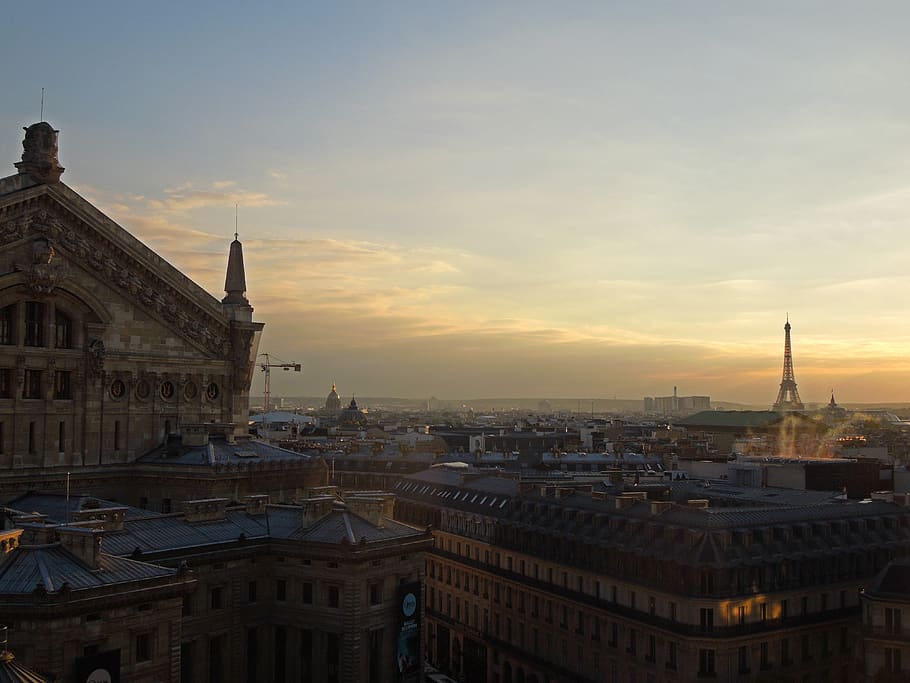 france, paris, eiffel tower, sunset, built structure, architecture HD wallpaper