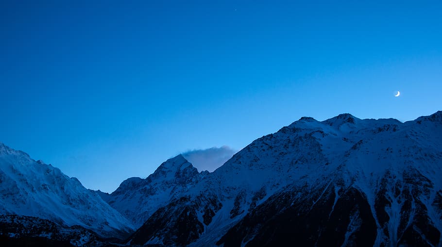 snow-capped mountain under blue sky, scenics - nature, beauty in nature HD wallpaper