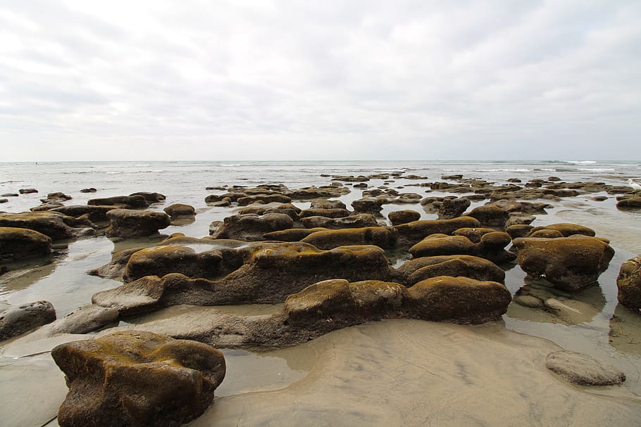 beach, ocean, l, waves, rocks, water, summer, sea, sand, vacation HD wallpaper