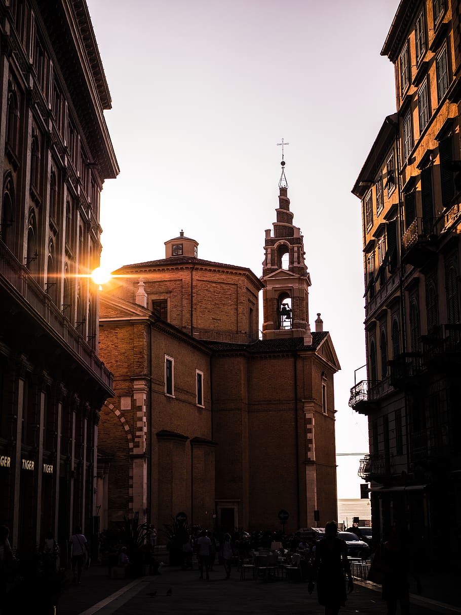 brown cathedral, person, human, steeple, building, spire, tower HD wallpaper