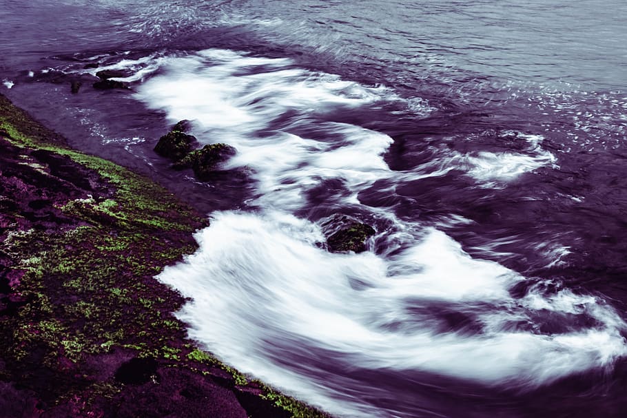 beach, rocks, water, sea, motion, beauty in nature, sport, surfing HD wallpaper