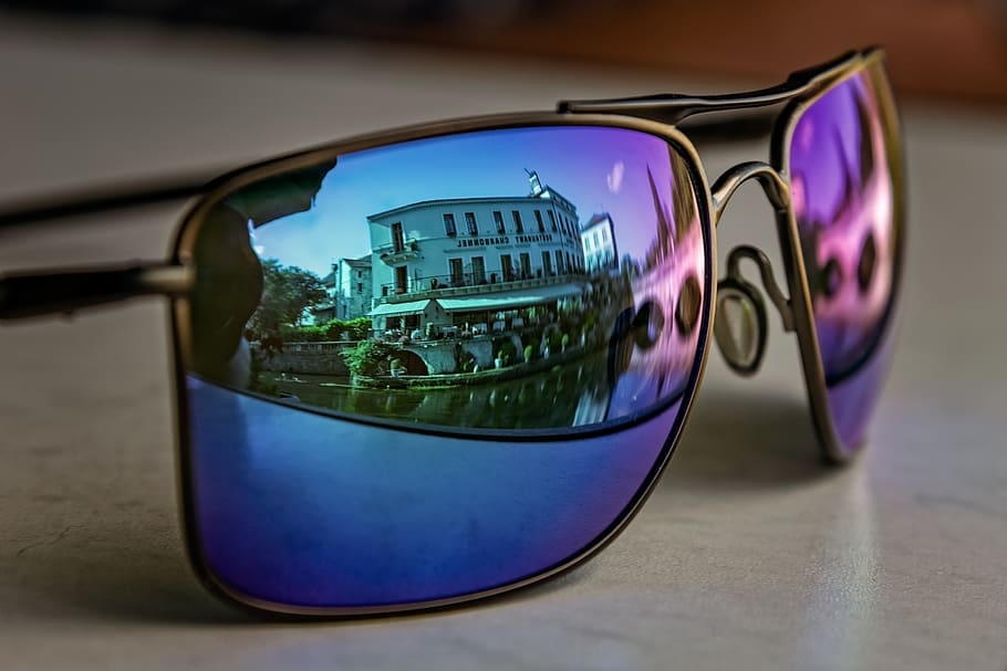 glasses, sunglasses, mirror, cool, summer, vacations, leisure HD wallpaper