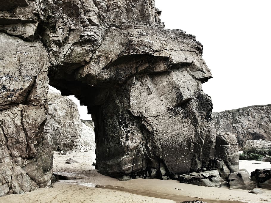 france, bretagne, rock formation, rock - object, solid, sky HD wallpaper