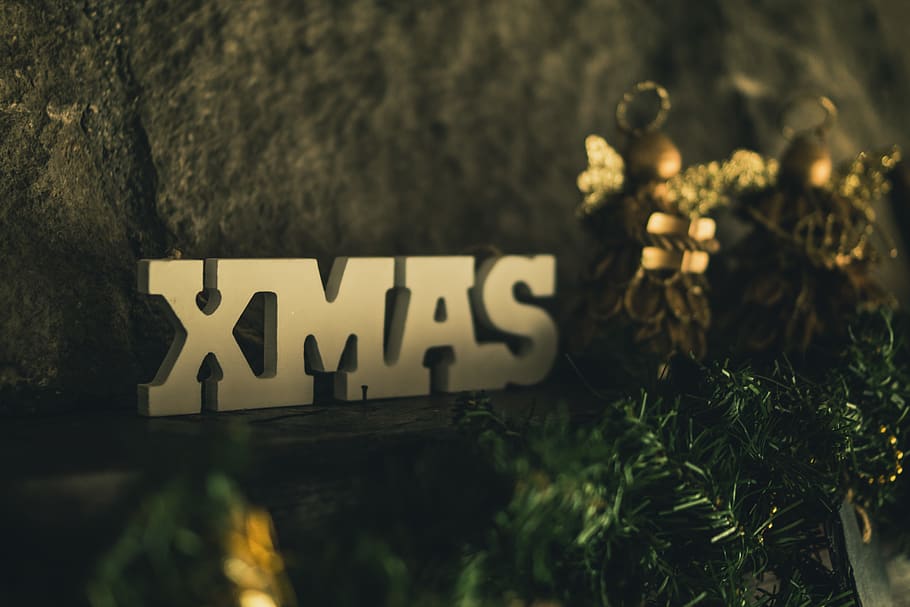 Beige Wooden Xmas Cutout Sign, angel, art, blur, christmas, christmas decoration HD wallpaper
