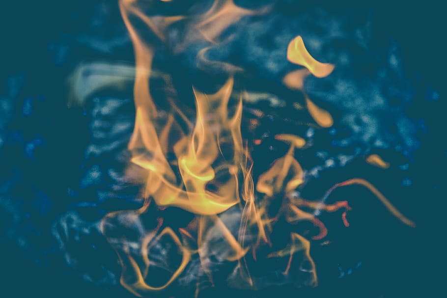 Yellow Flame on Clear Water, burning, fire, heat, motion, nature HD wallpaper