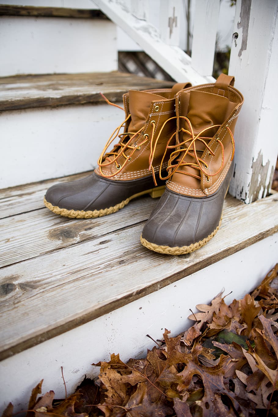boots, vintage, fall, duck, llbean, porch, new england, outdoor, HD wallpaper