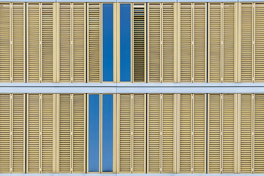 beigelouvered doors, wrocław, poland, building, hanging, horizontal HD wallpaper
