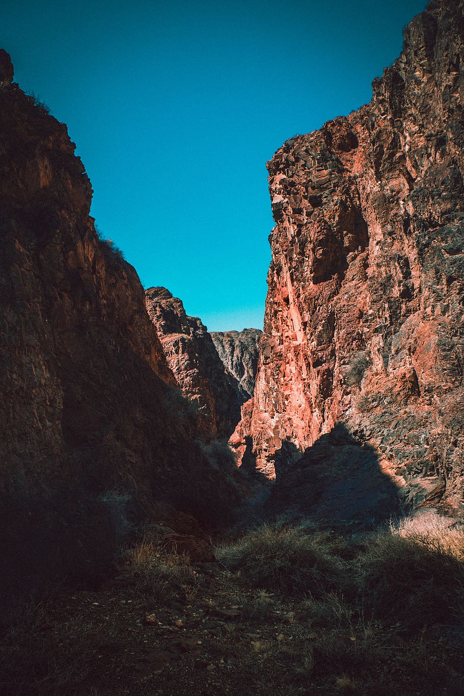 Canyon, blue sky, cliffs, daylight, environment, erosion, geological formation HD wallpaper