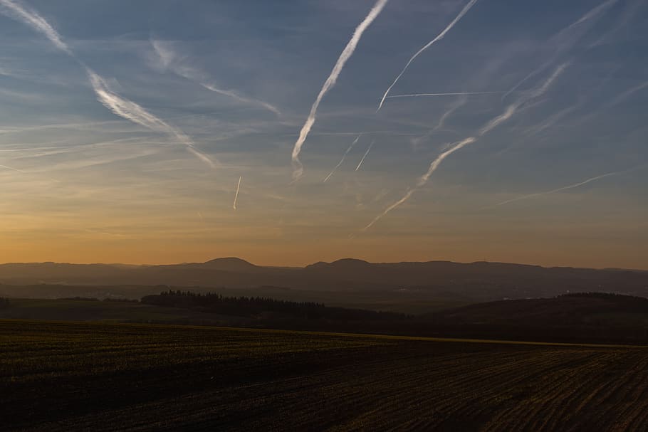 sunset, evening, sky, landscape, mood, nature, dusk, abendstimmung HD wallpaper