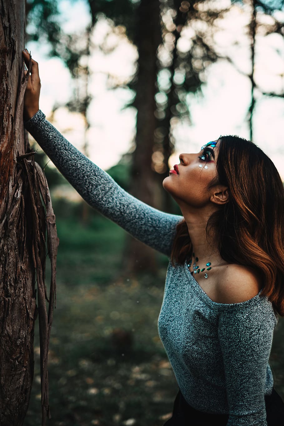 woman holding tree, leisure activity, real people, one person HD wallpaper