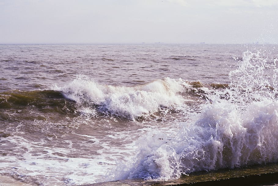 sea, nature, sky, waves, water, foam, horizon, wallpaper, vsco HD wallpaper