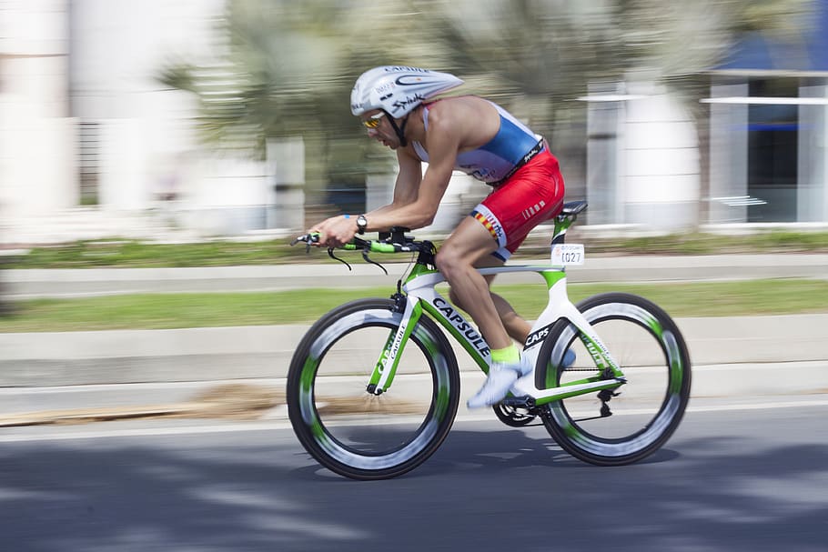 man riding on road bicycle during daytime, person, bike, cyclist, HD wallpaper