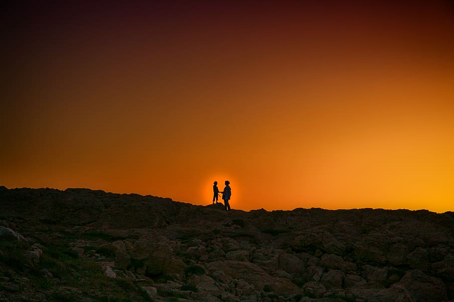 abendstimmung, sunset, nature, view, landscape, sky, distant view HD wallpaper
