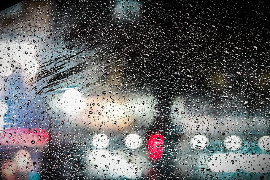 clear glass ppanel, wet, rain, glass - material, drop, window HD wallpaper
