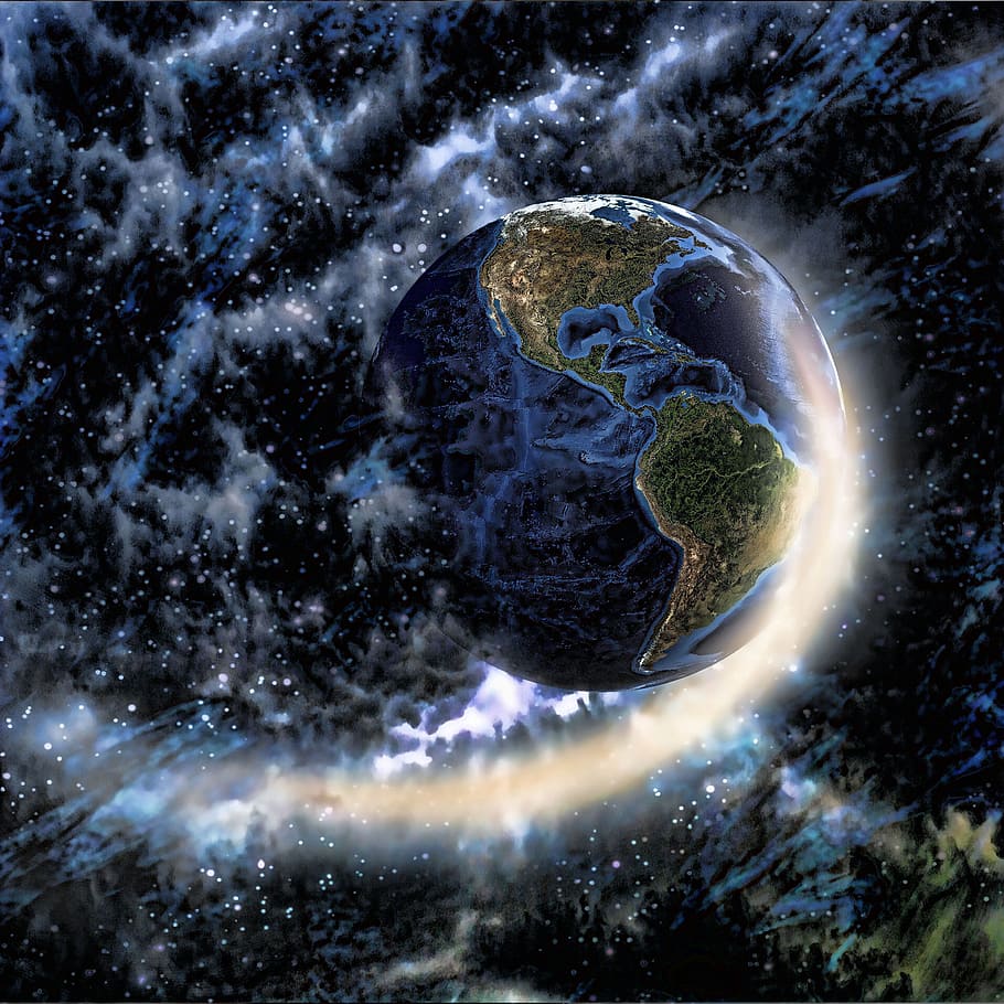 earth, space, nebula, planet, universe, cosmos, sci-fi, background HD wallpaper