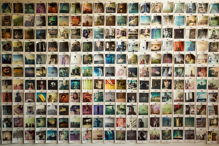 germany, karlsruhe, polaroid, wall, picture, pictures, hipster