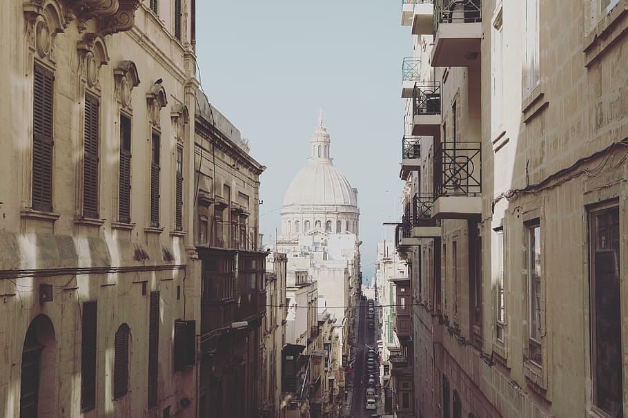 malta, valletta, city, old city, street, built structure, architecture