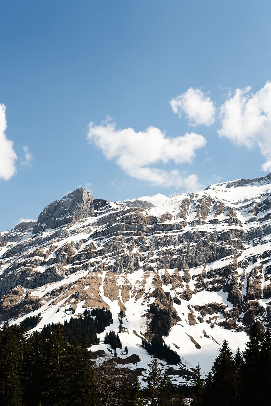 mountain covered with snow, nature, outdoors, mountain range HD wallpaper
