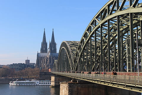 germany, cologne, bridge, cologe, köln, people, built structure HD wallpaper