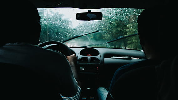 driving, car, rain, shadow, silhouette, wet, wipers, forest HD wallpaper