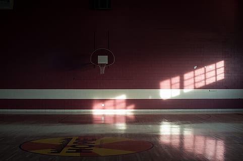 indoor basketball hoop background