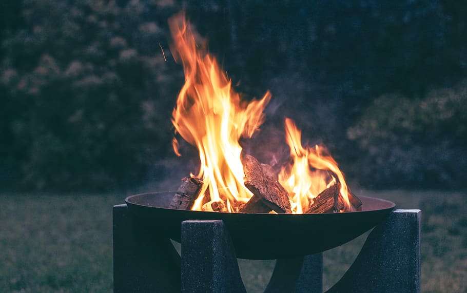 Hd Wallpaper Photography Of Wood Burning On Fire Pit Blaze Blur