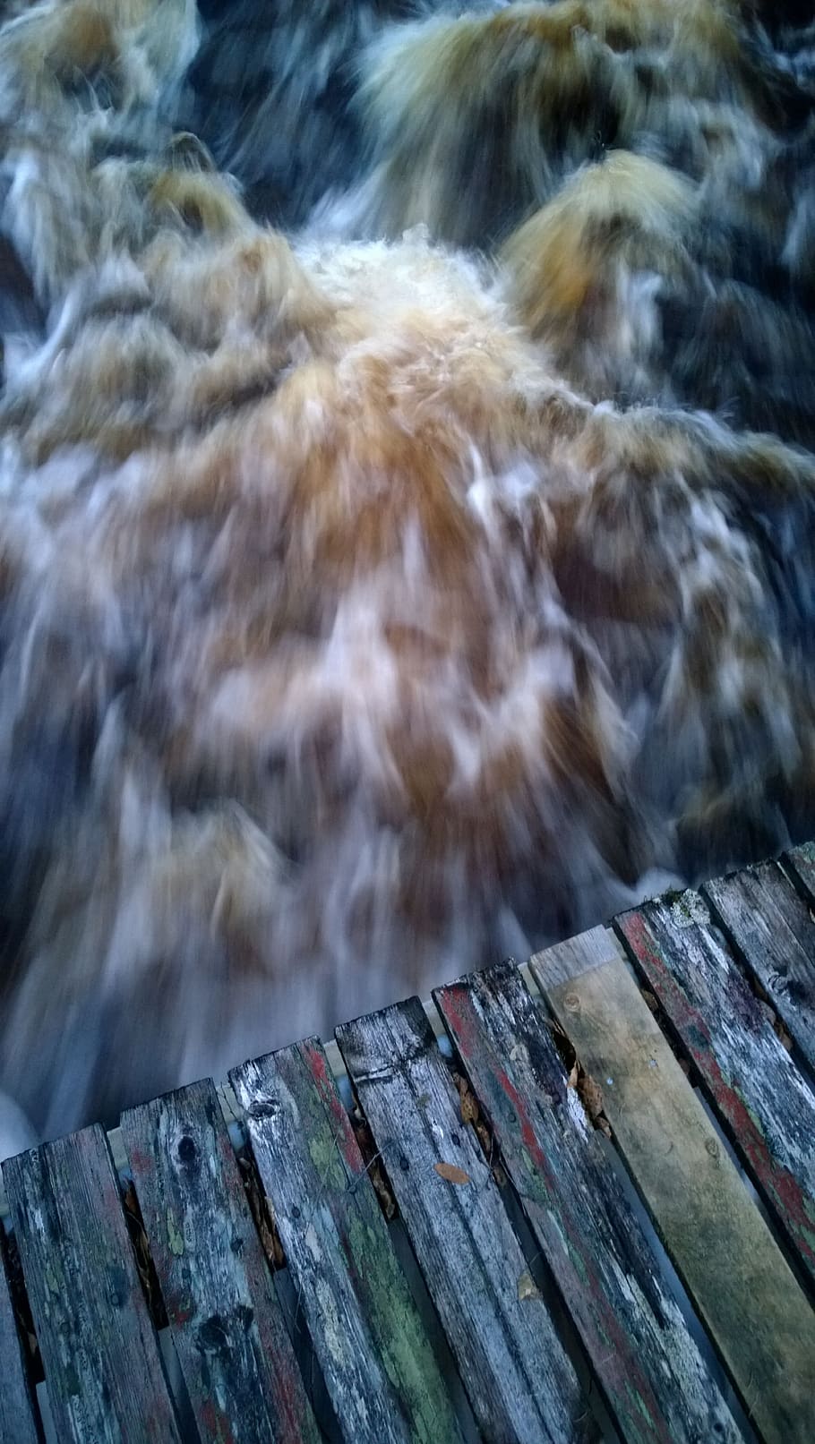 rapids, bridge, water, river, nature, motion, no people, wood - material HD wallpaper