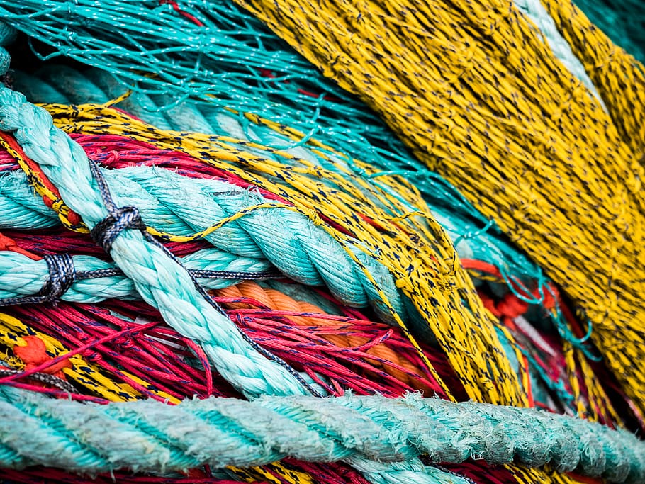 fishing, ropes, norway, no people, blue, day, close-up, full frame HD wallpaper