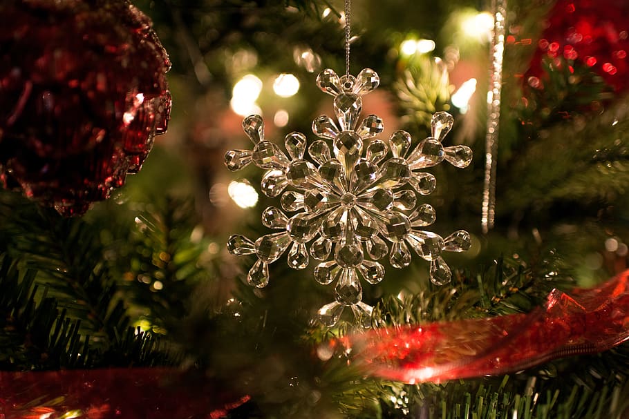 tree, christmas tree, ornament, decoration, snowflake, holiday HD wallpaper