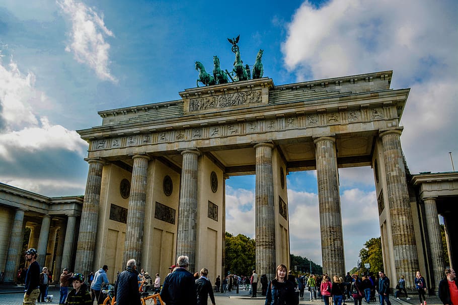 berlin, brandenburger tor, germany, sky, architecture, tourism